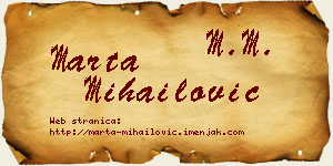 Marta Mihailović vizit kartica